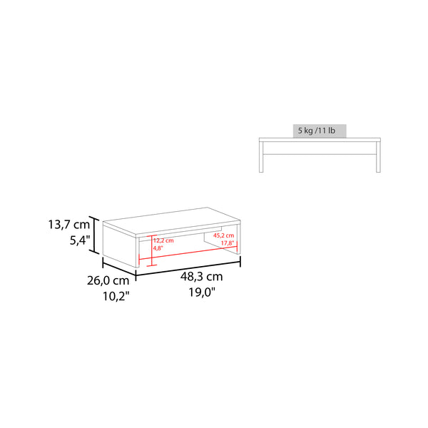 English Elm Desk sleek modern engineered wood 5.4" H compact office shelf unit with durable construction, eco-certified Black 24.41 L x 15.35 W x 3.15 H B097P250839