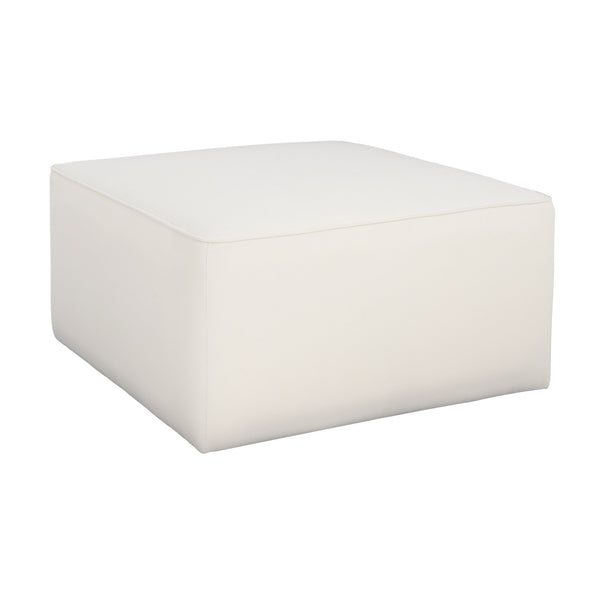 English Elm Upholstered Corduroy Square Ottoman with Pocket Coil Support for Living Room Use N757P180768A