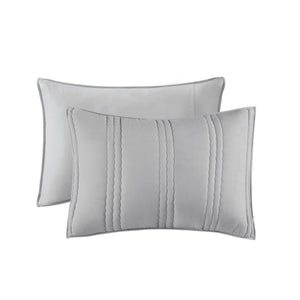 English Elm 3 Pcs King/Cal King Quilt Set - Soft Gray Poly Gauze, Antimicrobial, Lightweight & Easy Care! B035P319904