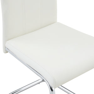 English Elm 4-pack Pu High-back Dining Chairs with Powder-coated Metal Legs for Modern Kitchens White W3875P372869
