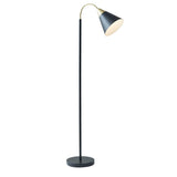 INK+IVY Beacon Mid-Century Arched Metal Floor Lamp with Chimney Shade II154-0123 Matte Black