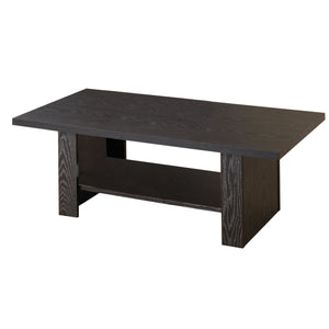 English Elm Bewildering Matte Black Wood 3 Piece Nesting Side Table Set with Open Shelves B056P216344