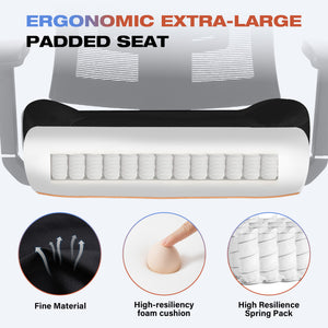 English Elm Big and Tall Ergonomic Mesh Chair 600lb Capacity Lumbar Support Memory Foam Seat W1521P483028