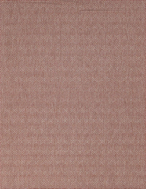 Unique Loom Outdoor Trellis Deco Trellis Machine Made Trellis Rug Rust Red, Ivory 9' 0" x 12' 0"