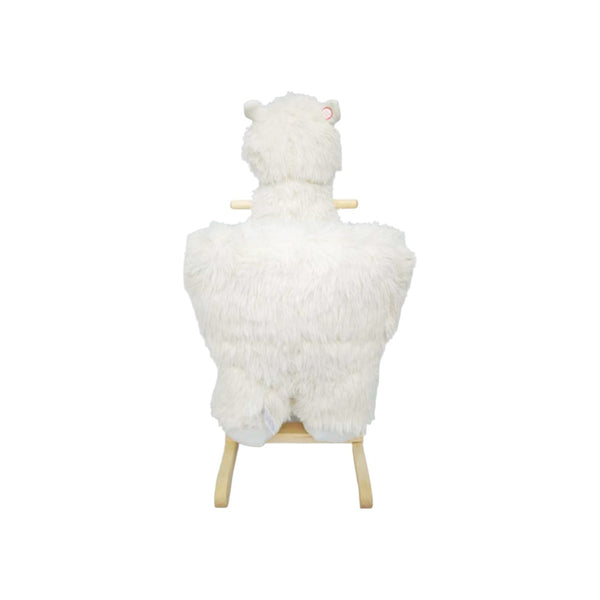 English Elm Kids Alpaca Plush Rocking Toy with Lullaby Sounds Jingle Bells and Safety Belt W3723P374144