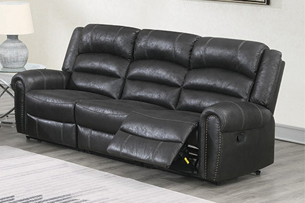English Elm 1pc Power Reclining Sofa Leatherette Upholstery Usb Charging Nailhead Living Room B011S02331