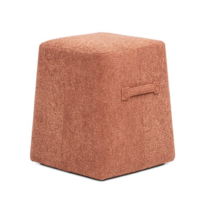 English Elm Jennifer Taylor Home - Clyde 14" Tapered Square Upholstered Ottoman in Spice Fleece Teddy Fabric — Compact Cozy Footrest and Seat Orange B2719P269257