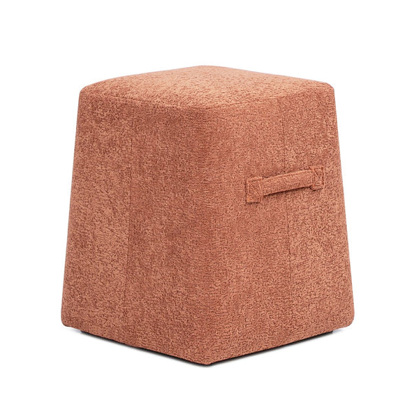 English Elm Jennifer Taylor Home - Clyde 14" Tapered Square Upholstered Ottoman in Spice Fleece Teddy Fabric — Compact Cozy Footrest and Seat Orange B2719P269257