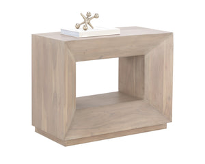 Sunpan Thales Nightstand - Modern Geometric Design in Solid Acacia Wood for Elegant Bedroom Décor Light Acacia