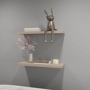 English Elm Taupe Floating Shelf Recessed 31.5" Wide Minimalist Wall Ledge for Books Decor 9.8" Deep Cozy Neutral Finish B062P252142