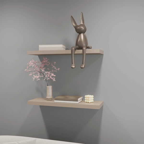 English Elm Taupe Floating Shelf Recessed 31.5" Wide Minimalist Wall Ledge for Books Decor 9.8" Deep Cozy Neutral Finish B062P252142