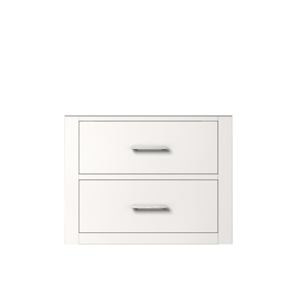 English Elm White Midcentury-Inspired 24" Wall-Hung Bath Vanity With Soft-Close Storage For Small Spaces B2731P257909-GIGA