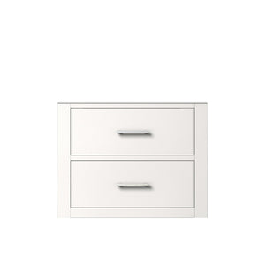 English Elm White Midcentury-Inspired 24" Wall-Hung Bath Vanity With Soft-Close Storage For Small Spaces B2731P257909-GIGA