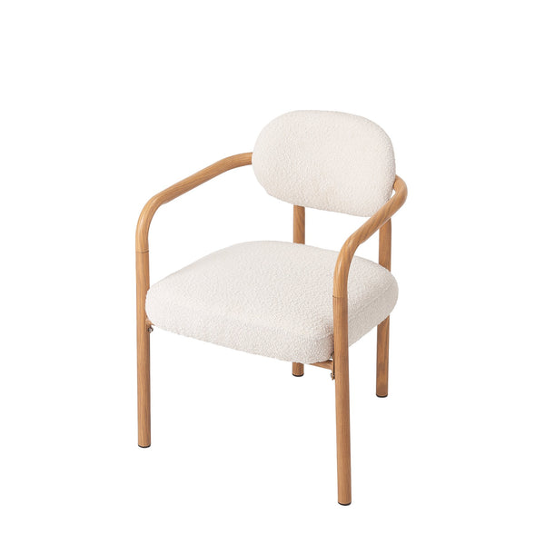 English Elm Indoor Beige Upholstered Dining Chairs Set of 2 with Woodgrain Metal Frame Maple N772P390411M