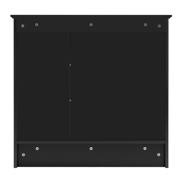 English Elm 30 Inch Wall Mount Mirror Cabinet Mdf Storage with Soft Close Hinges Bathroom Vanity Black N710P186086B