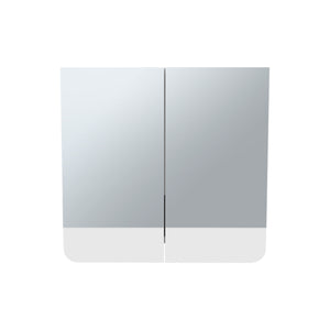 English Elm Luv Wall Mirror Medicine Cabinet with Adjustable Interior Shelves, White Engineered Wood Organizer B200P361993