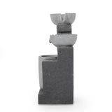 Christopher Knight Home® - Noble House - Catoosa Outdoor Modern 3 Tier Fountain, Multi-Gray