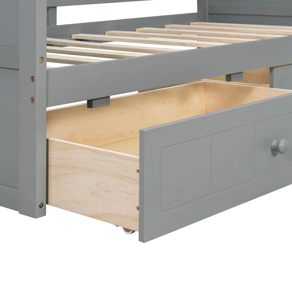 English Elm Twin Canopy Daybed with Pull Out Trundle Pinewood Frame for Kids or Guest Rooms N708P373435E