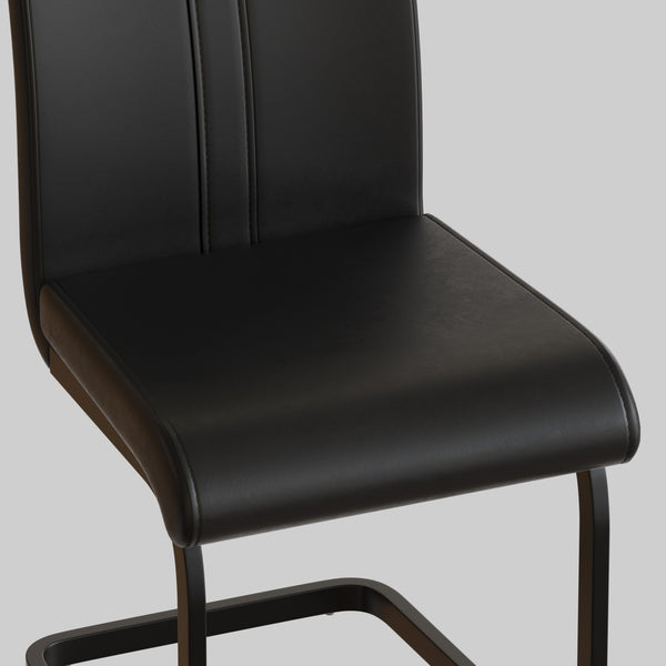 English Elm Modern White Faux Leather High Back Dining Chair Set Gold Base Elegant Seating W3732P495890