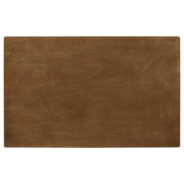 English Elm Liandra Chestnut 5-Piece Dining Set with Slat Back Chairs, Hardwood Veneer, Beige Upholstery Elegance B062P345390