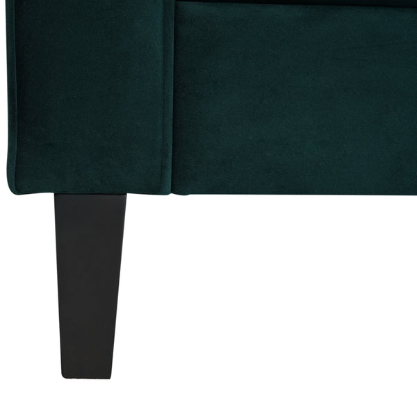 English Elm Christopher Knight Home® - 3-Seater Elegant Tufted Velvet Sofa with Solid Eucalyptus Frame, High-Density Foam Cushions and Dark Wood Legs Frosty Green N765P165496
