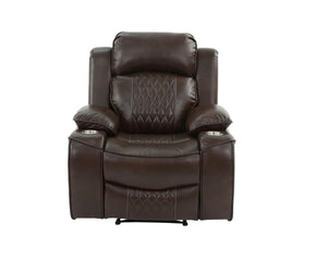 English Elm Power Motion Recliner Chair with USB Cup Holders Wireless Charging Gel Leatherette Brown Comfort B011P205591