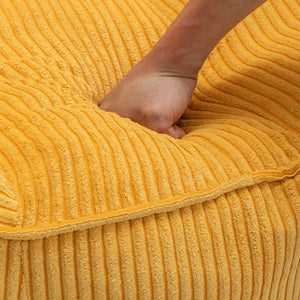 English Elm Giant Corduroy Bean Bag with Armrests Shredded Foam Lounge Chair for Living Room Yellow W2200P442626