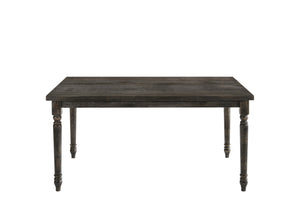 English Elm Claudia Elegant Weathered Gray Dining Table with Turned Legs, Wood Veneer Top, Solid Apron, 26" Clearance B2726P256353