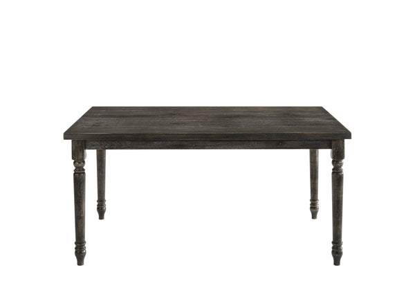 English Elm Claudia Elegant Weathered Gray Dining Table with Turned Legs, Wood Veneer Top, Solid Apron, 26" Clearance B2726P256353