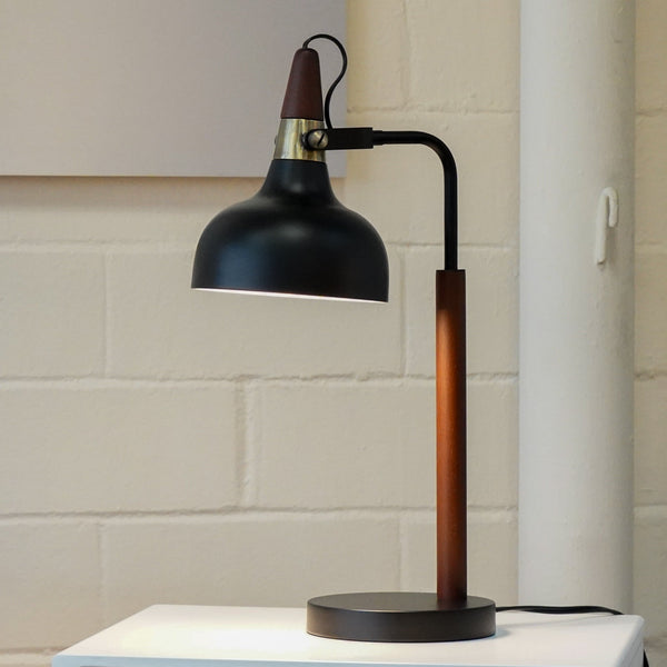 English Elm Ashcroft Furniture - New Compact Modern Desk Lamp - Stylish Black Cone Shade For Bedside, Study, Reading & Office Use B183P315124