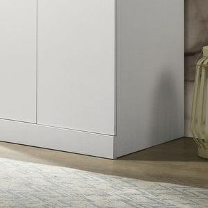 English Elm Miranzo Tall White Wardrobe Armoire with Hanging Rod and Shelf for Bedroom Storage B2749P413242