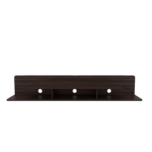 English Elm Marquis Floating TV Stand Walnut Finish with Open Shelves, Engineered Wood Modern Media Console B200P374523