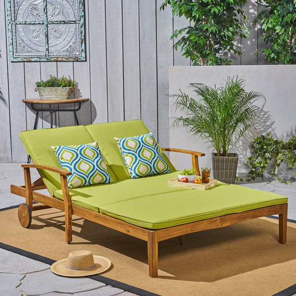 English Elm Christopher Knight Home® - Perla Double Chaise Lounge - Elegant Outdoor Seating With Water-Resistant Cushions For Two 63357.00GRN