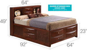 English Elm Stylish Queen Storage Bed In Rich Cherry Finish - Elegant Design With Ample Under-Bed Storage Space B078S00203-GIGA