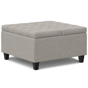 English Elm Harrison Cloud Grey Square Storage Ottoman Coffee Table - Multi-Functional & Stylish Home Accent B136P254720