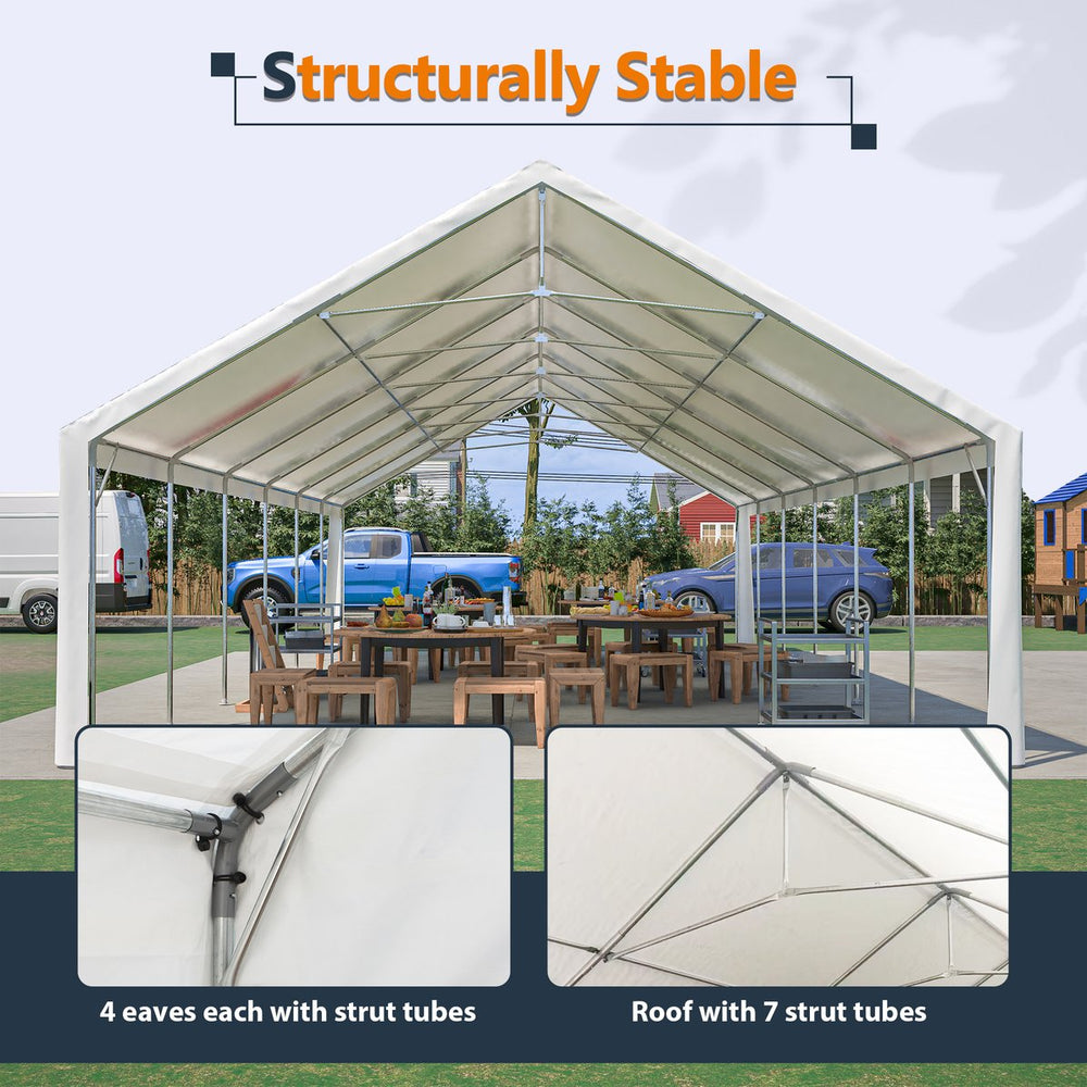 English Elm 20x40ft Heavy Duty Galvanized Steel Frame Party Tent Waterproof Outdoor Wedding Canopy W1422S00064