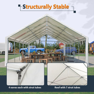English Elm 20x40ft Heavy Duty Galvanized Steel Frame Party Tent Waterproof Outdoor Wedding Canopy W1422S00064