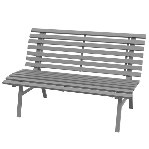 English Elm Outsunny 48.5" Lightweight Aluminum Garden Bench, Weather-Resistant Slatted Seat For Outdoor Comfort W2225P200397-GIGA