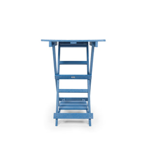 English Elm Summit Ridge Recycled Hdpe Outdoor Folding Bar Table Weather Resistant Eco Patio Blue B2745P409711