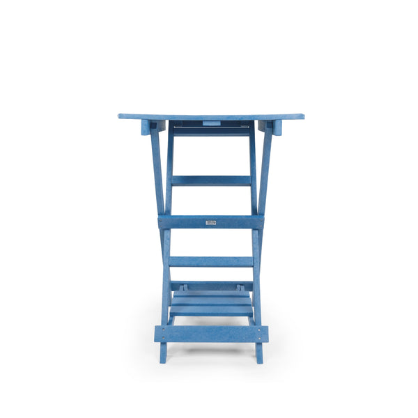English Elm Summit Ridge Recycled Hdpe Outdoor Folding Bar Table Weather Resistant Eco Patio Blue B2745P409711