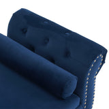 Christopher Knight Home® - Noble House - - Velvet Multifunctional Storage Rectangular Ottoman Bench With 1 Pillow, Navy Blue