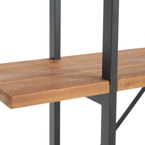 English Elm Christopher Knight Home® - BOOKCASE Industrial Antique Black Metal & Firwood Etagere Bookshelf with X-Frame Iron Support, 79.25"L N771P239470G