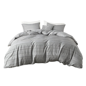 English Elm 3 Pcs Twin/Twin Xl Modern Gray Jacquard Duvet Cover Set With Throw Pillow - Soft & Easy-Care! B035P319884