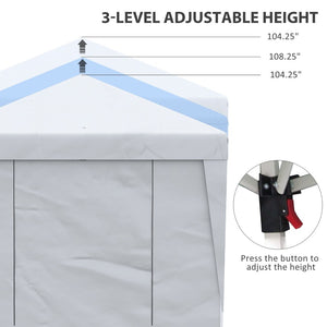English Elm Outsunny 10' X 19.5' Pop Up Canopy Tent With Adjustable Height, Sidewalls, And Wheeled Carry Bag For Events W2225P174150-GIGA