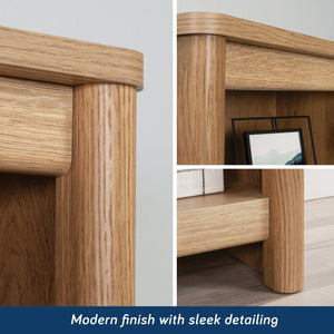 English Elm 5-Shelf Bookcase With Warm Brown Finish - Stylish, Adjustable, And Versatile Storage Solution For Any Space B356P402788