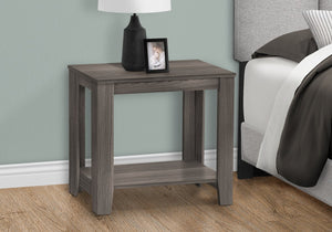 English Elm Accent rectangular two-tier side table with durable laminate finish, versatile nightstand and lamp stand, modern transitional design Grey 28 L x 15 W x 6 H B2710P219197
