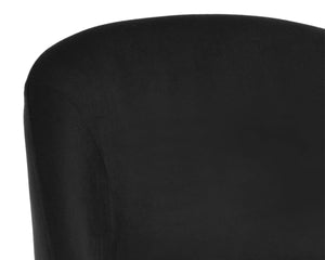 Sunpan MONAE Barrel-Back Dining Chair in Abbington Black - Vintage Charm Meets Modern Comfort & Style 107439