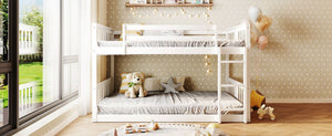 English Elm Full Over Bunk Bed Pine Frame Gray Finish Kids Guest Room Sleep Solution LT100207AAK