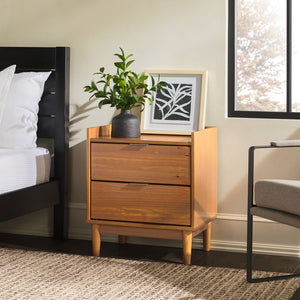 Lee Mid-Century Modern 2-Drawer Nightstand with Sleek Design and Spacious Storage for Every Space