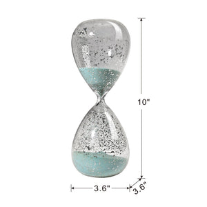 English Elm Set Of 2 Elegant 10" Silvered Hourglasses With Jade Sand - Timeless Home Decor & Functional Timer W2078P278428-GIGA